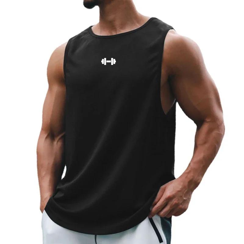 Muscleguys Летние майки для бега, мужские майки для тренажерного зала, одежда для фитнеса, быстросохнущие, свободные, для бодибилдинга, без рукавов, майки, баскетбольная майка