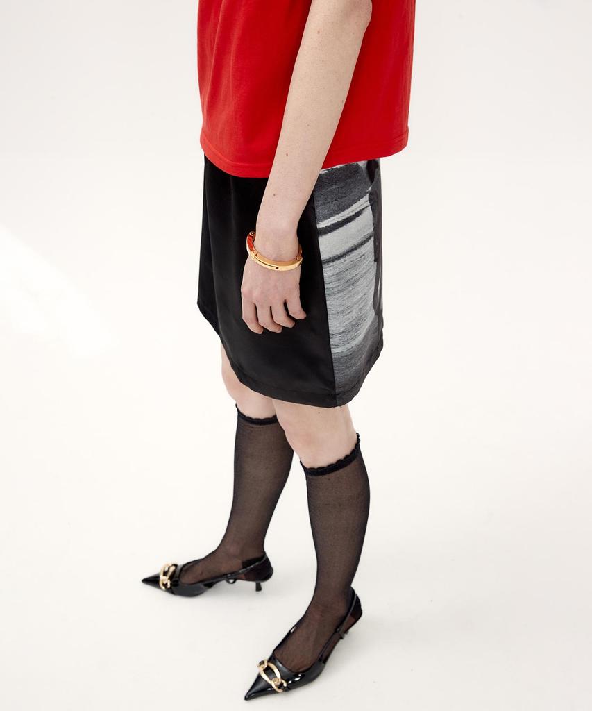 Kime Printed Mini Skirt (Black)