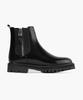 Firenze Atelier [Vibram] Zipper Detail Full Grain Round Toe Chelsea 9770 [Black Box]