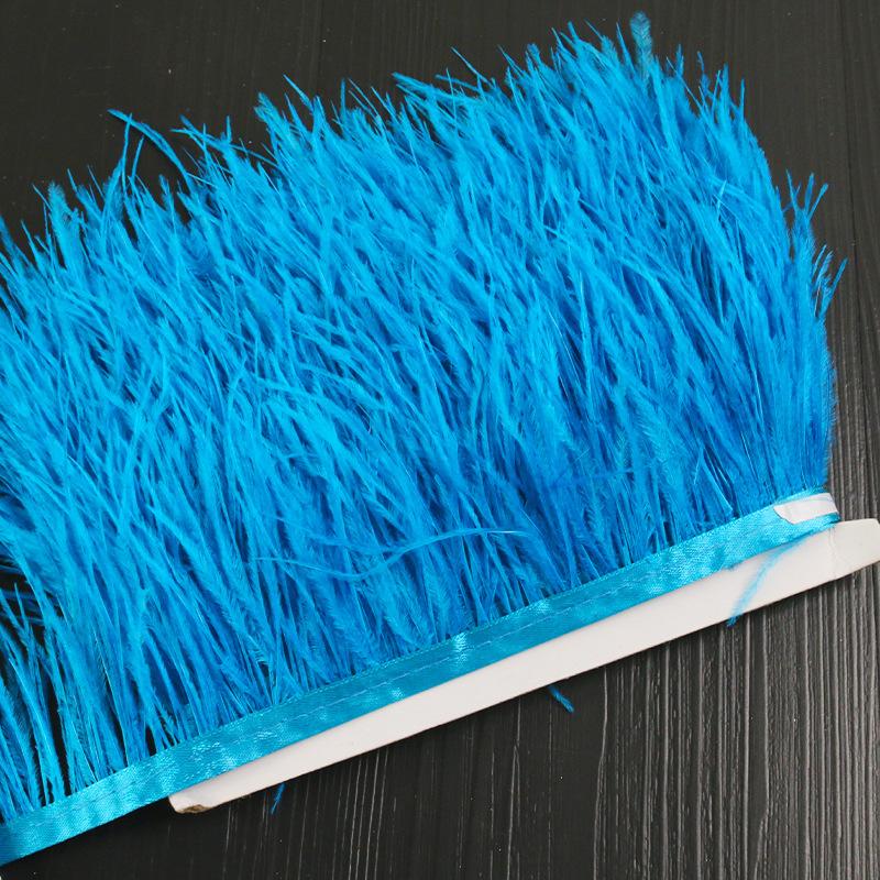 1M Отделка из страусиных перьев Высокое качество 8-10см Бахрома из перьев Лента для шитья платьев, одежды, украшений своими руками