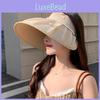 Летняя шляпа от солнца с широкими полями и жемчужным бантом для женщин для защиты от солнца на открытом воздухе