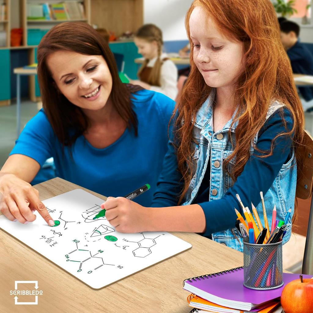 SCRIBBLEDO 11”x14” Large Graph Dry Erase Grid Board Double-Sided White Board .75” Cells Drawing Math Grid Lines Graphing Charts Whiteboard for
