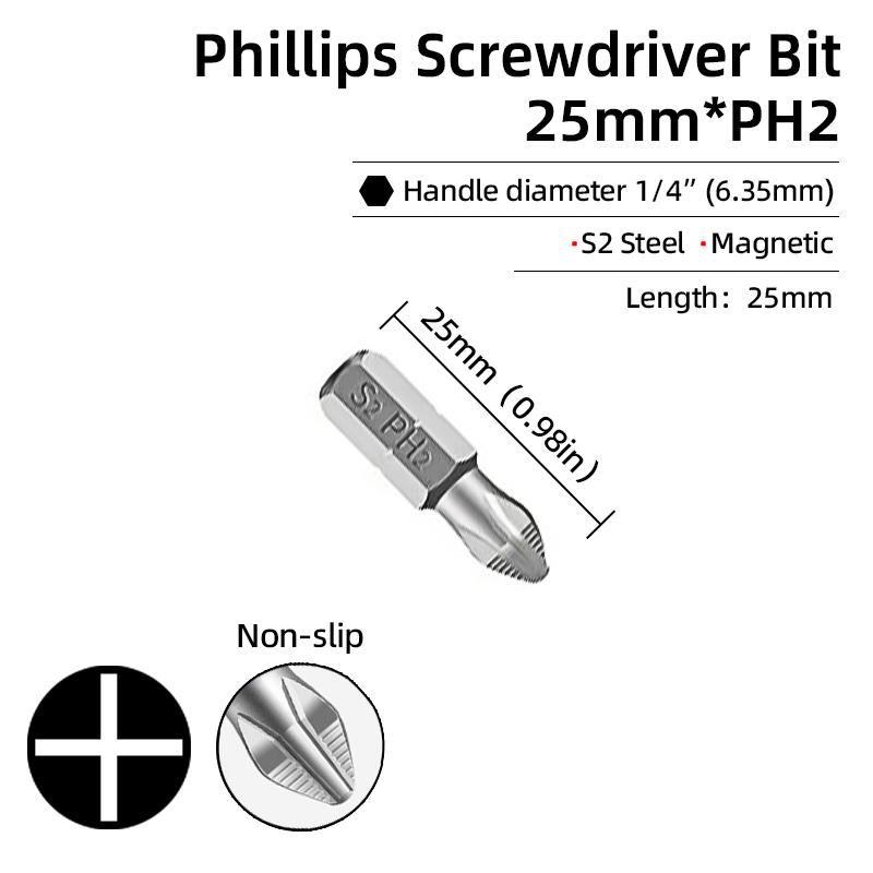 Нескользящие отвертки с крестовой головкой, крестообразная дрель, магнитная отвертка 1/4 дюйма, ручные инструменты PH1/PH2/PH3/PZ1/PZ2/PZ3