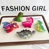 1pc Women's Colorful Gradient Dinosaur Clip Cartoon Cute Little Dinosaur Hair Clip