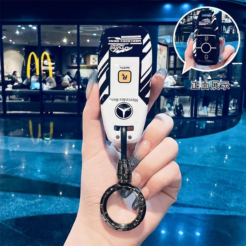 SFX1 Car Key Case Cover for Mercedes Benz 2022 C S Class W206 W223 S350 C260 C300 S400 S450 S500 TPU Shell Fob Holder Protector