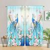 2pcs Gold Peacock Animal Flower Retro Style Curtains Window Treatment For Bedroom Office Kitchen Living Room Study Home Decor