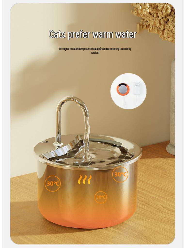 Smart Stainless Steel Automatic Cat Water Fountain with Sensor