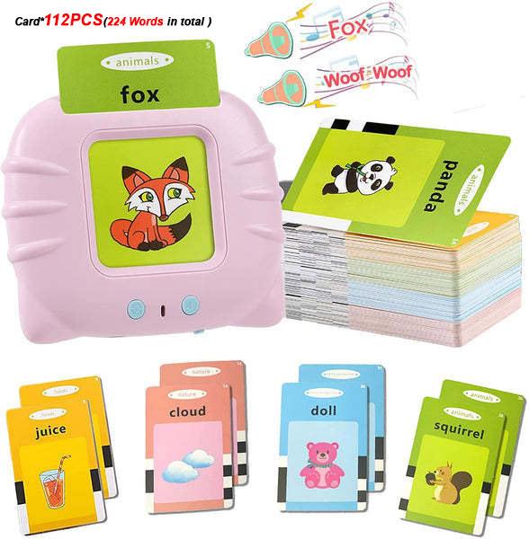 Flash Card Reading Machine Kids Learning English Educational Audio Electronic Card Book Montessori Language Toy for Home School