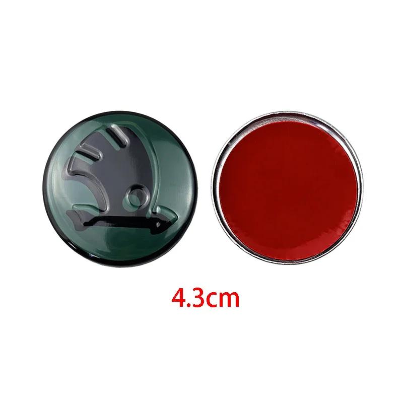 XOWS7 Aluminum Alloy 43mm Car Steering Wheel Emblem for Skoda Fabia Karoq Kodiaq Yeti Rapid Spaceback Octavia A5 RS Superb Stickers