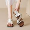 Thick-soled Square Head with Cool Slippers for Women's Summer Wear French Retro Wedge Sandals for Women