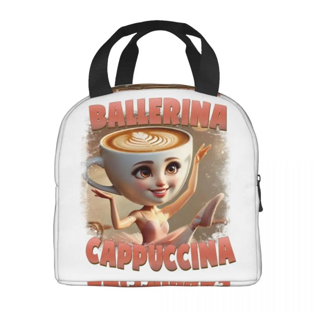 Custom Ballerina Capuchina Italian Brainrot Tung Tung Tung Sahur Lunch Bag Women Thermal Cooler Insulated Lunch Box for Student