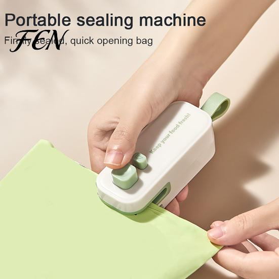 Snack Bag Closer 2 in 1 Mini Sealer with Cutter, Compact Handheld Kitchen Food Saver Magnetic Back, Moisture-proof Heat Seal Machine for Snacks