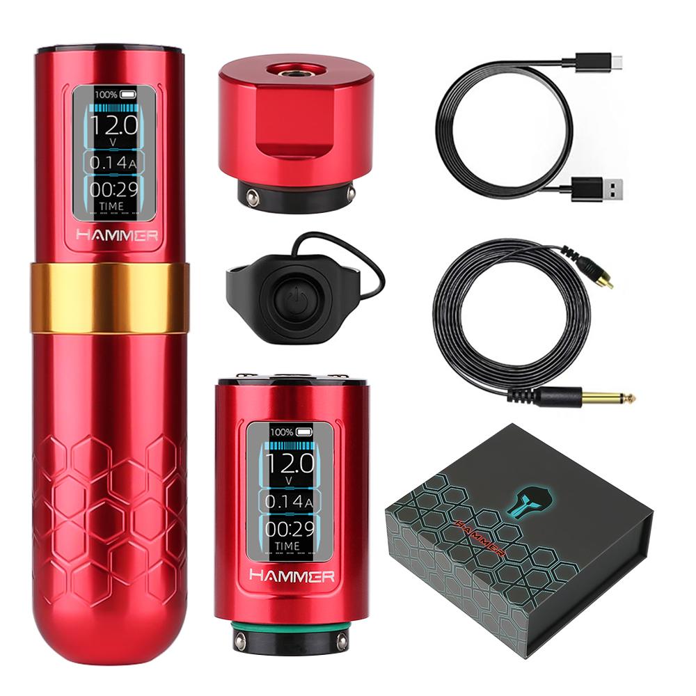 Беспроводная тату-машинка с вращающейся ручкой, мощный бесщеточный мотор с ходом 4 мм для тату-мастеров, кольцевой переключатель