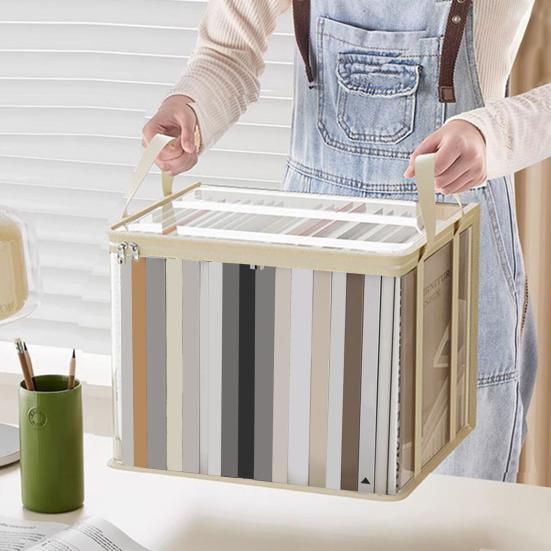 yangyizhi Clothes Storage Bag, Transparent Large Capacity Book Organizer, with Zipper And Handle Design, Portable Bag for Home Dormitory