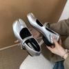 Fashion Female Low Heel Footwear Shallow Women Mary Janes Shoes 2025 New Luxury Buckle Strap Fashion Strange Toe Ladies Heeled Shoes