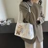Large Capacity Shoulder Bag Women Korean Style Striped Tote Bag Casual Nylon Underarm bag  Girls