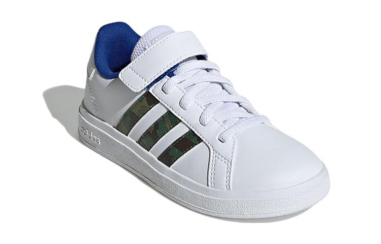 adidas Neo GRAND COURT K Удобные Низкие Детские Скейтбордические Кроссовки Бело-Зеленые Детские GV6809