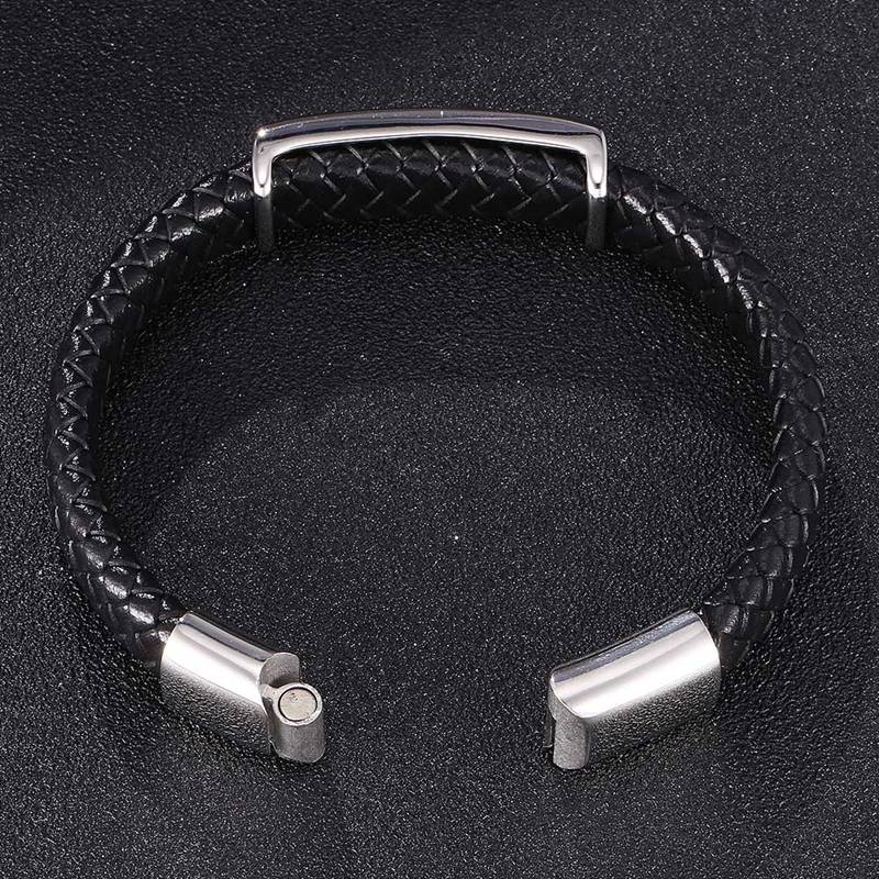 Bracelets Men Skeleton Skull Bracelets Bangles Genuine Leather Hand Bracelet Male Jewelry Gift