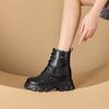Весенние демисезонные ботинки Мартина маленького размера для женщин, повседневная обувь на толстой подошве с внутренней платформой для увеличения роста для женщин, женская обувь на двусторонней молнии