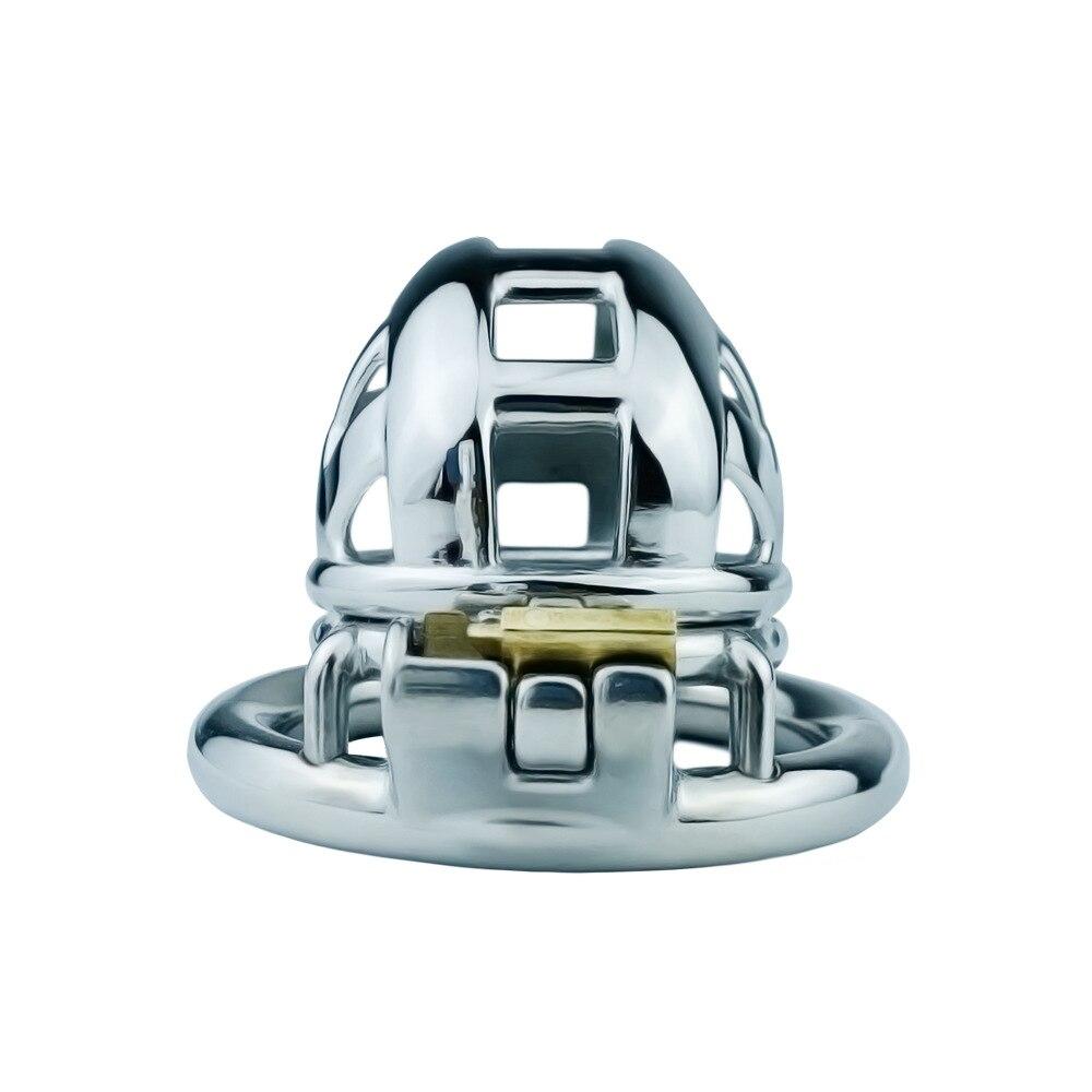 Мужской короткий замок CB, клетка для пениса, замок для пениса, замок целомудрия из нержавеющей стали, секс-игрушка, женское доминирование, БДСМ, рабское кольцо для члена, шаровые носилки