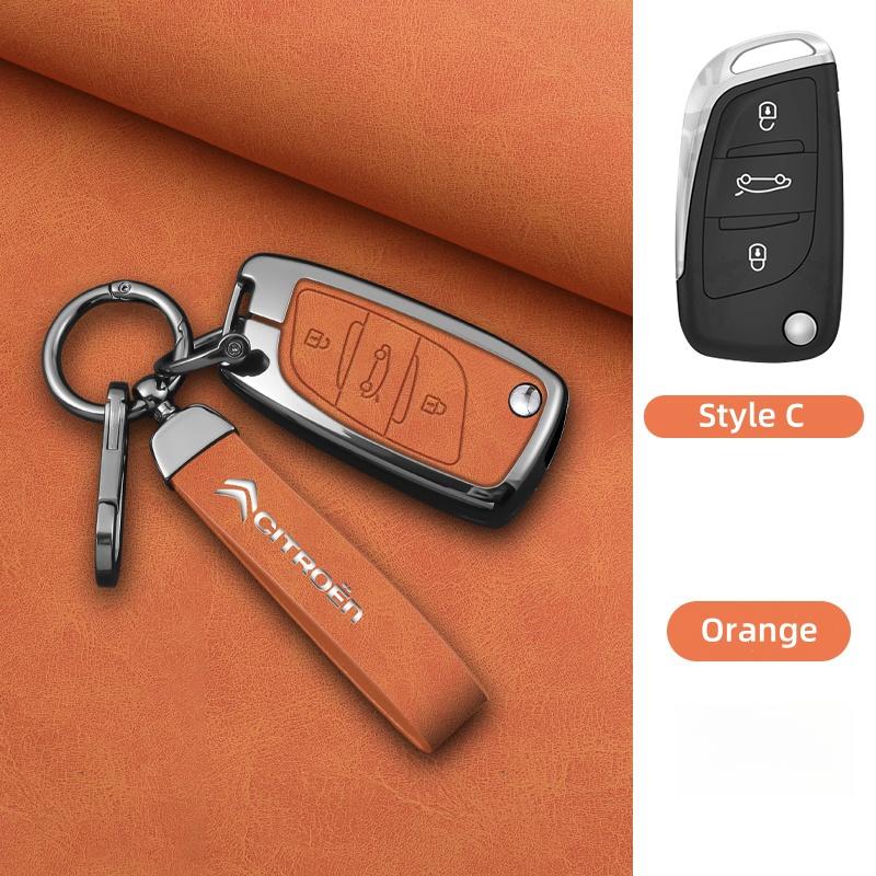 ALC1 Zinc Alloy Leather Car Key Case Cover For Citroen C1 C2 C3 C4 C5 C6 C4L Berlingo Picasso Jumpy Nemo Aircross Sega C5 X Accessori