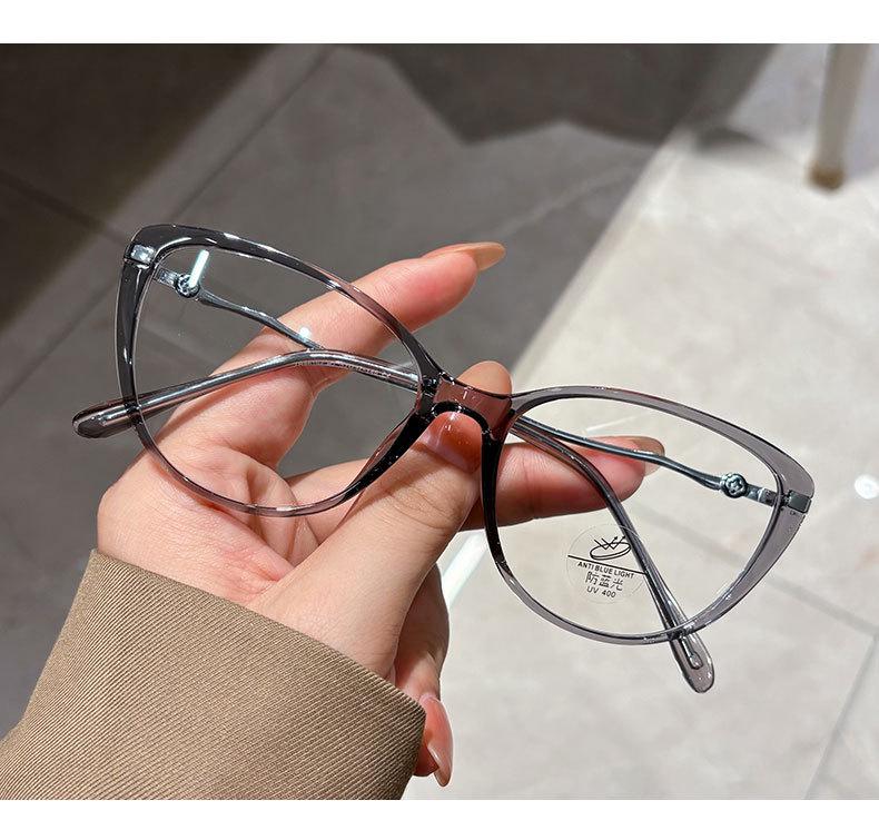 Элегантная женская оправа для очков «кошачий глаз»-бабочка - Цветочная, Большая, Стройнящая, Защита от синего света, Очки без диоптрий