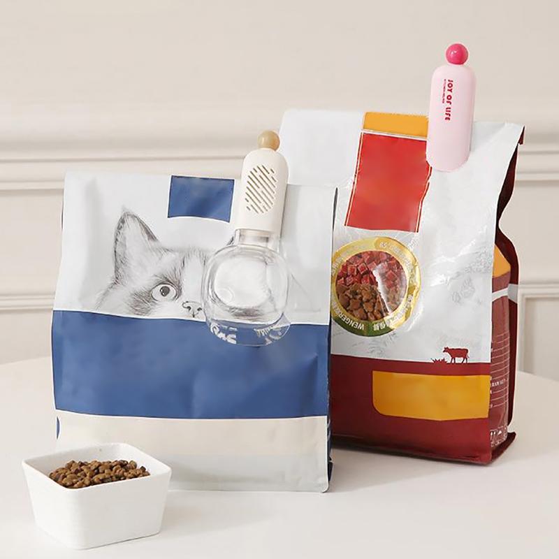 Совок для риса Совок для корма для собак Многофункциональная ложка для кормления питомцев с зажимом для запечатывания Пластиковая мерная ложка, предназначенная для корма для кошек