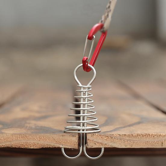 4Pcs Stainless Steel Deck Anchors Pegs Adjustable Spring Deck Anchors Deck Plank Board Gap Fixing Pegs Outdoor Camping Tent Stakes Hook Tent