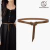 Ladies' New Leather Belt Casual Versatile Pure Cowhide Thin Waistband Knotted Waist With Dress, Suit Waist Cinching Outer Outfit