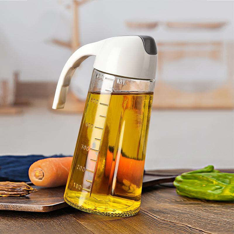 Automatic Opening and Closing Food Grade Plastic Oil Pot No Oil Leakage Prevention Kitchen Large Oil Bottle Household