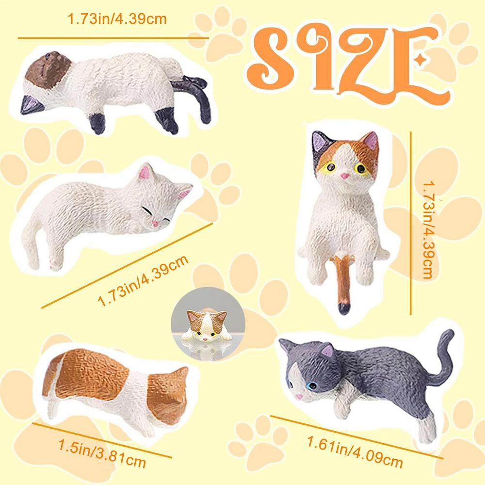 Kawaii Mini Cat Ornament cartoon Cat statue Gift For Kids Children Baby Room Decoration Toy Miniature Figurines Home Decor