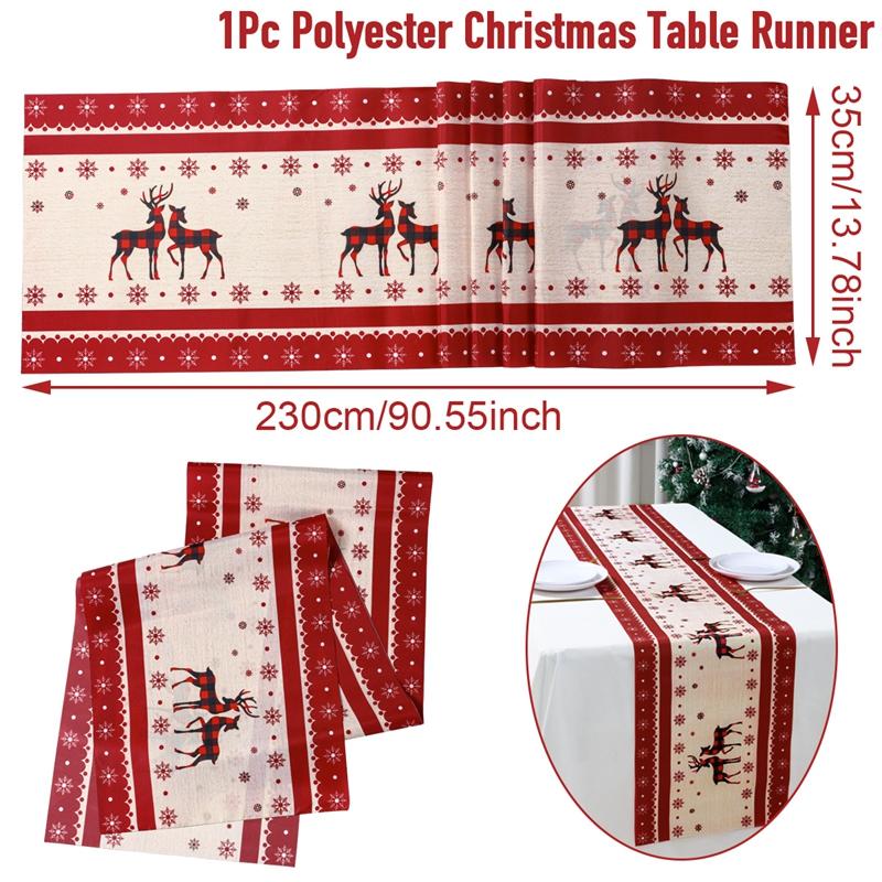 Рождественская дорожка для стола Веселые рождественские украшения для дома 2024 года дорожка для стола Рождественские украшения Navidad Natal Подарок на Новый год 2025
