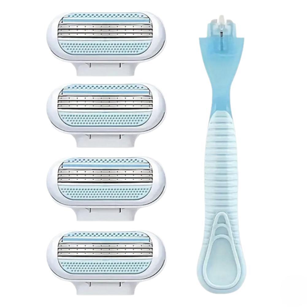 1 комплект лезвий для женской безопасной бритвы для лица/ног/подмышек/бикини, удаление волос, съемные для многократного использования