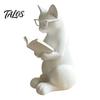 Настольное украшение Кот 3D-печатная фигурка Читающий кот, Декоративный орнамент с утяжеленным нескользящим основанием, Ленивое произведение искусства Интеллектуальная статуэтка Глаз