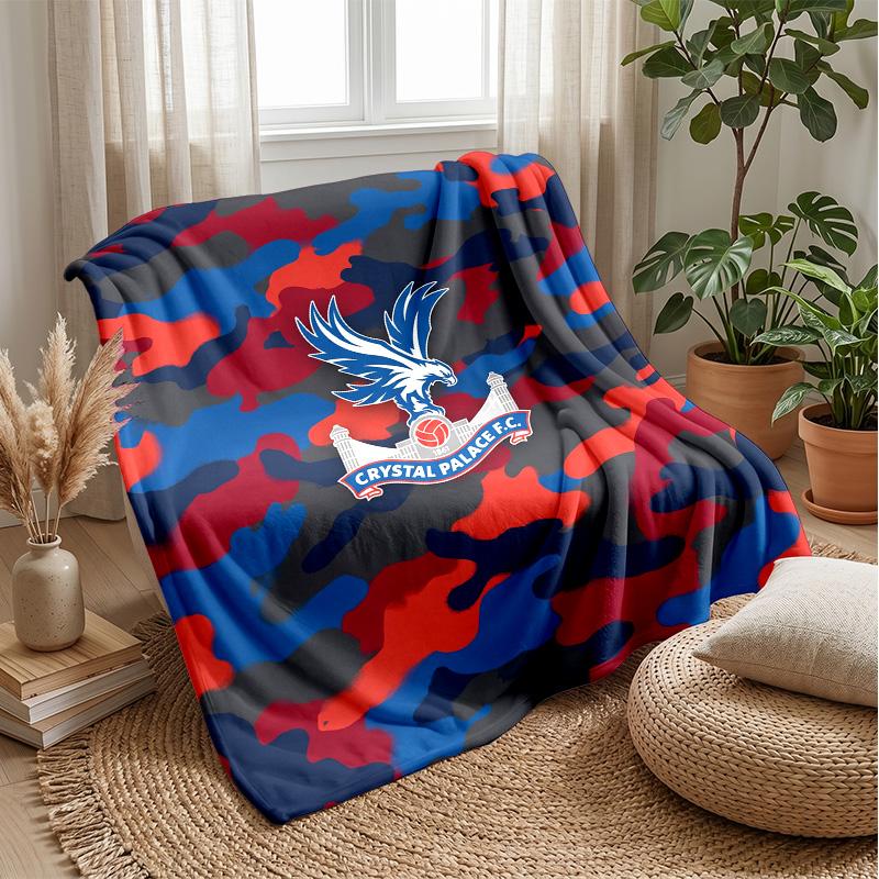Crystal Palace Football Print Flannel Blanket, Soft Warm Lightweight Throw Blanket for Sofa Bed Camping