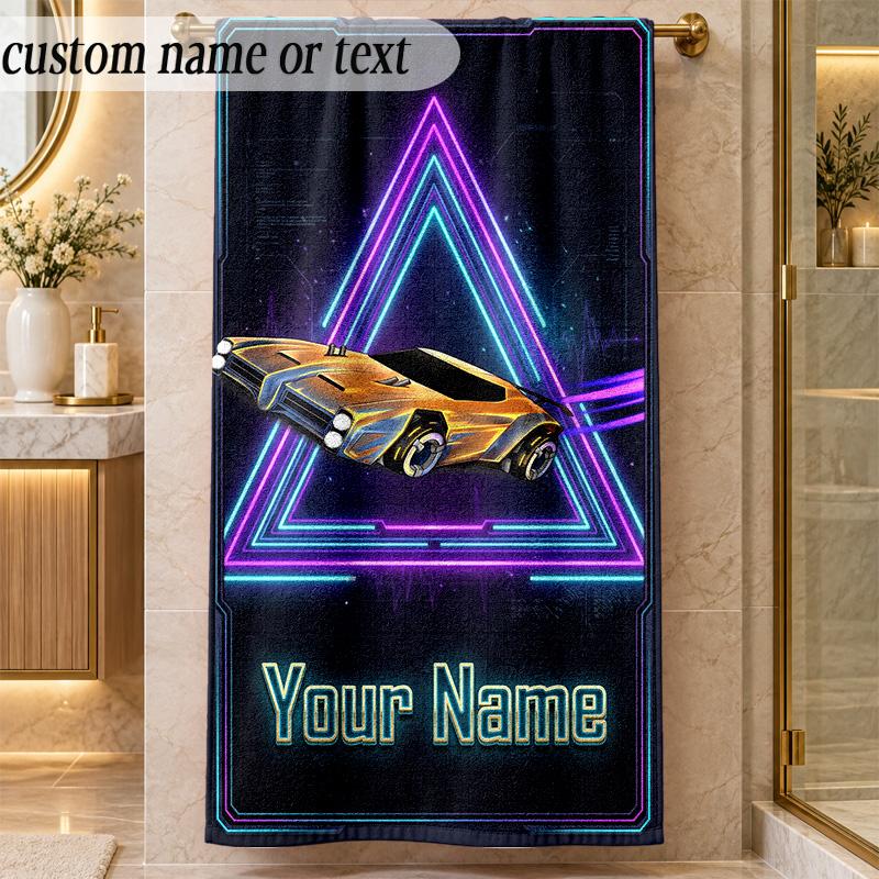 Beach TowelRocket League Custom Name Text Personalized Soft Towel for Beach Pool Indoor Home Decor Gift