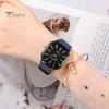 Square Quartz Watch Simple Elegant Adjustable Men Lady Minimalistic Design Anti-rust Faux Leather Quartz Watch