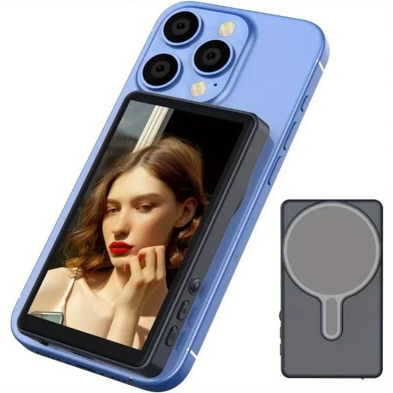Magnetic Cell Phone Vlog Self Timer Monitor Screen Using Rear Camera Monitor For Live Streaming Creating Content Self-Timer