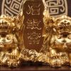 [Сплав Смола] Камень Тайшань Гантанг Оптовая продажа Антикварный Стиль Двойной Лев Гостиная Офис Декор Ремесло Коллекционный