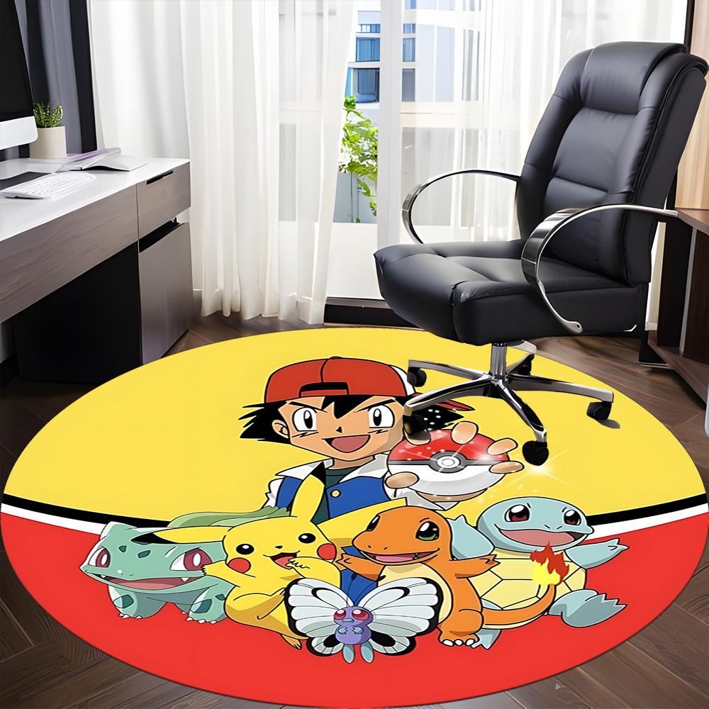 1pc Pokémon Office Round Area Rug, Under Office Chairs Bedroom Living Room Home Decor, Room Decoa1016121
