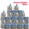 10 шт. MOC Средневековый замок Рыцари Римские солдаты Строительные блоки Военные Древний Египет Фигурки мумий Воин Стражник Оружие Кирпич