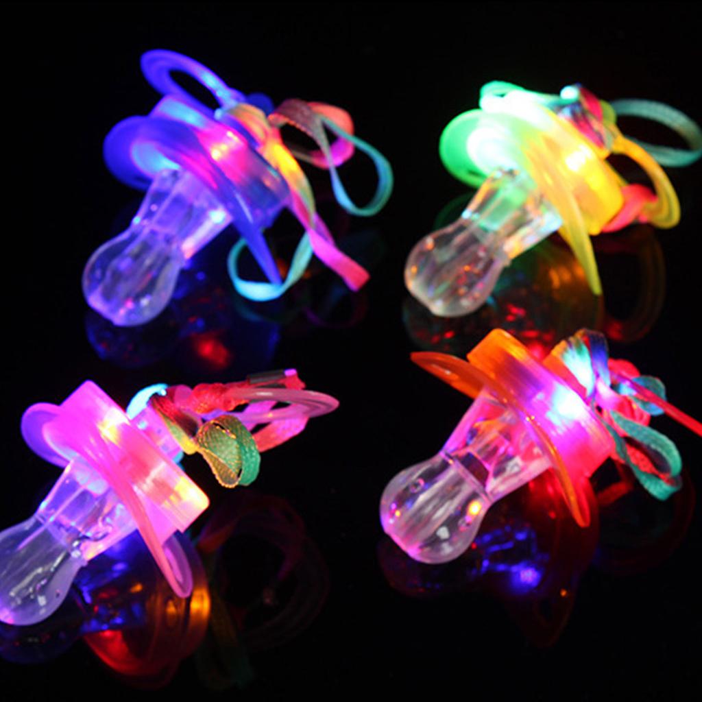 Colorful Flash Pacifier Whistle Toy With Flashing LED Light For Night Event And Party Gathering Adult Kids Favor Gift