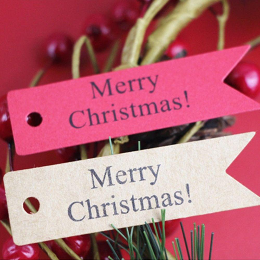 100pcs DIY Party Supplies Home Decor Christmas Ornaments Xmas Hanging Kraft Paper Tags Gifts Label