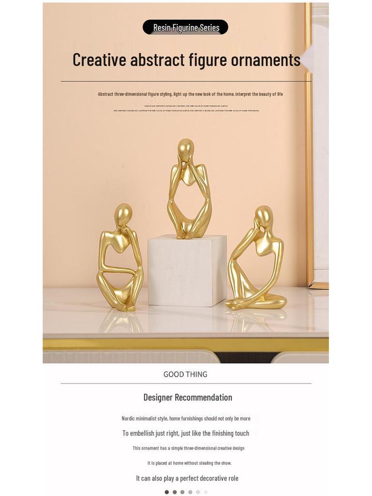 Набор смоляных мини-фигурок в сидячей позе для украшения дома и офиса