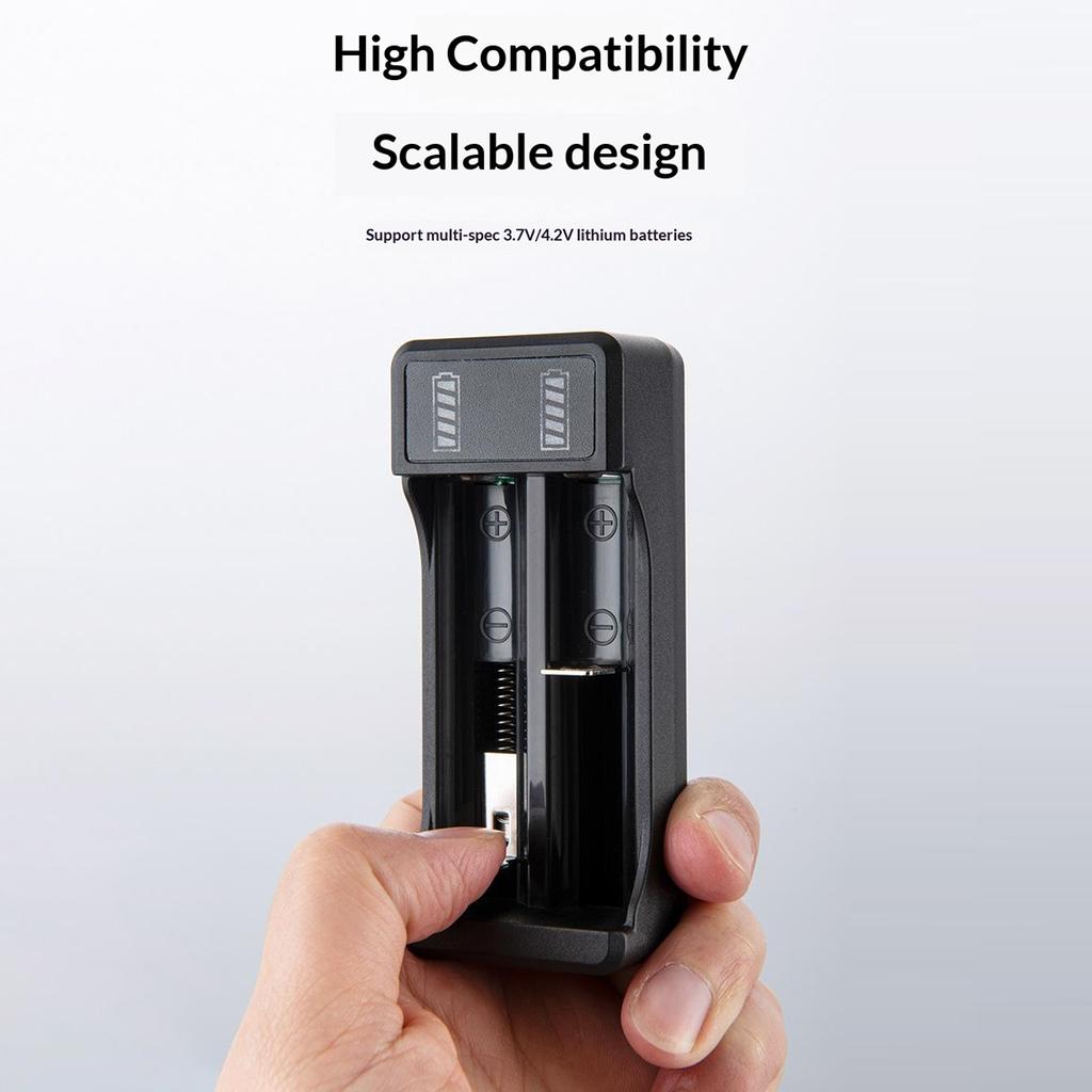 2 Slot Battery USB Charger Smart Charging Li-ion Battery Charger with 0.3m Charging Cable