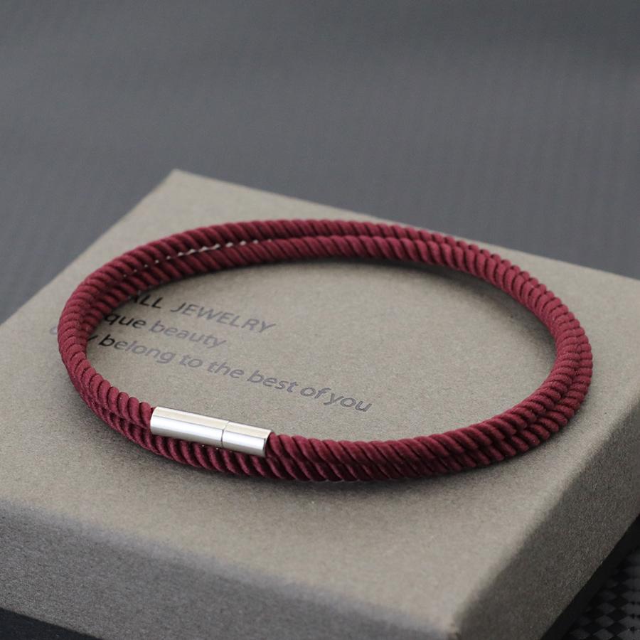 Новый красный браслет женский двухслойный миланский канат из нержавеющей стали магнитная застежка спортивный браслет мужской манжета ювелирные изделия