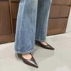 Autumn New Thin Heel Single Shoes Women's Fashion Pointed Head Shallow Mouth Leather Anti-slip Wear-resistant High Heels