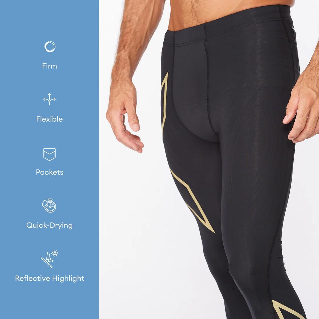 2XU Two Times You MCS Run компрессионные леггинсы всесезонные черные спортивные длинные леггинсы для бега трусцой тренажерного зала фитнеса компрессионная поддержка MA5305B