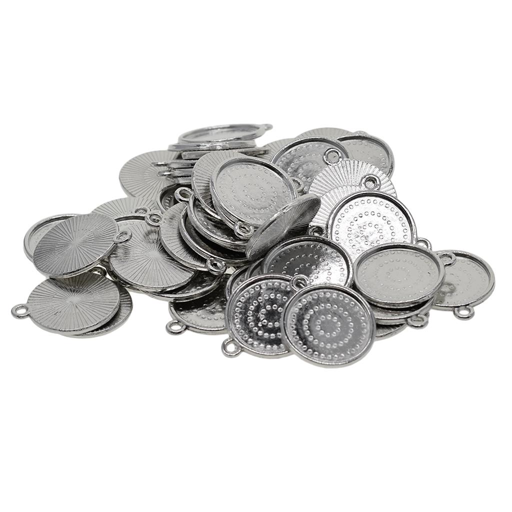 50x18 мм круглый кулон пустой кабошон основа для установки лотков DIY изготовление ювелирных изделий