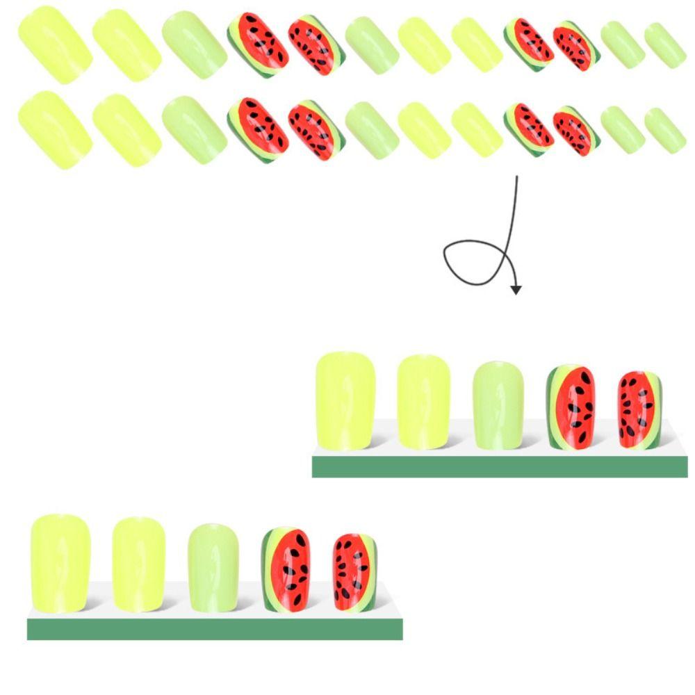 Nail Tips DIY Full Cover Wearable Medium Length Square Head Fake Nails French